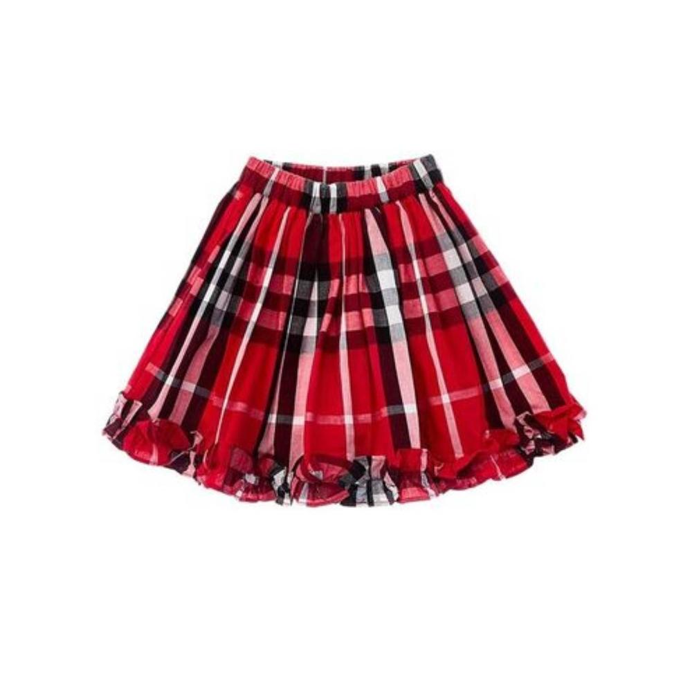NEW DUFFIELD LANE girl's blitzen skirt in red plaid